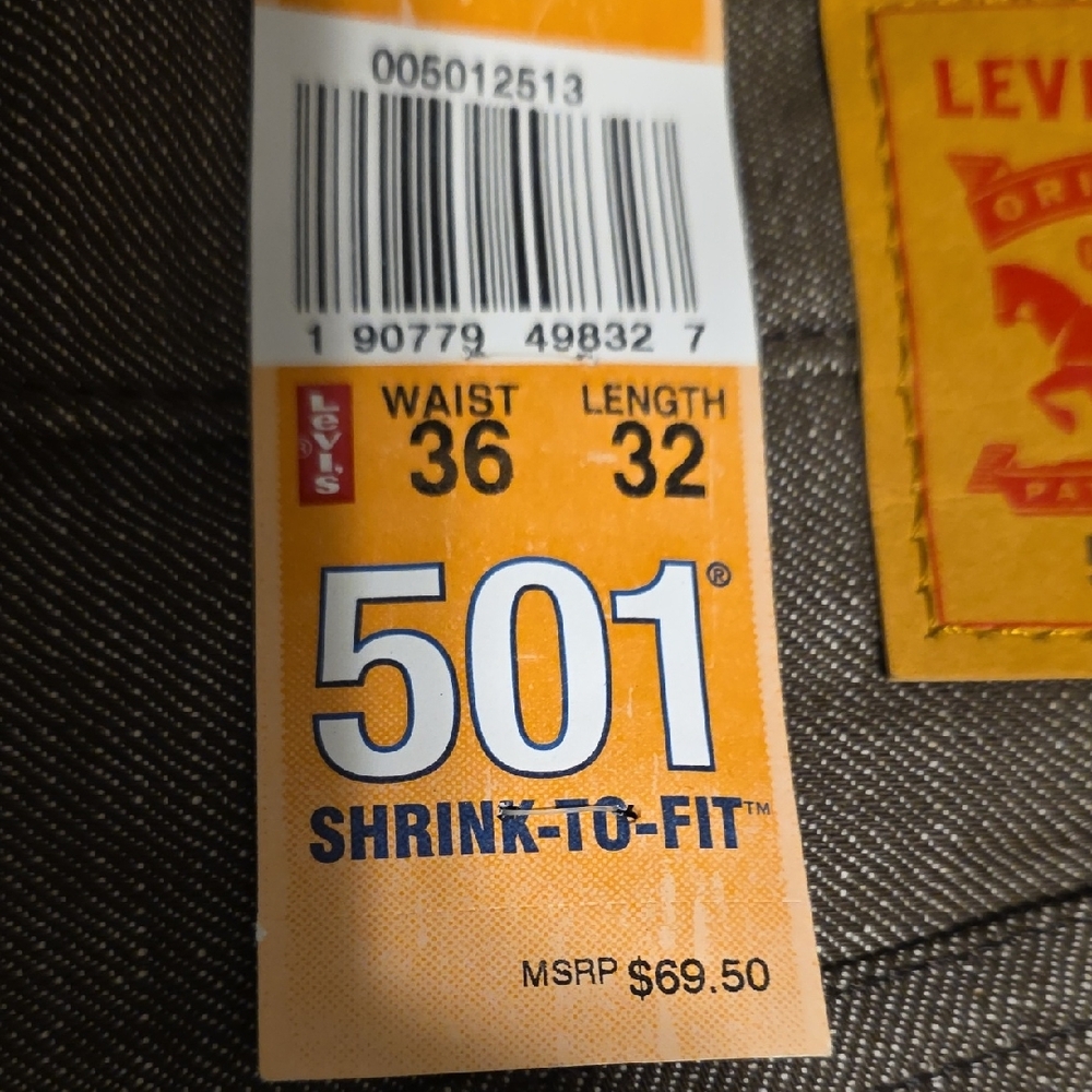 Levi's Men's 501 Straight Fit Jeans - Brown - Picture 11 of 11